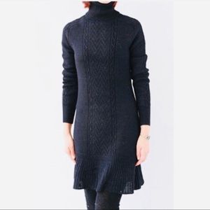Theory Black Alpaca Silk Sweater Knit Dress